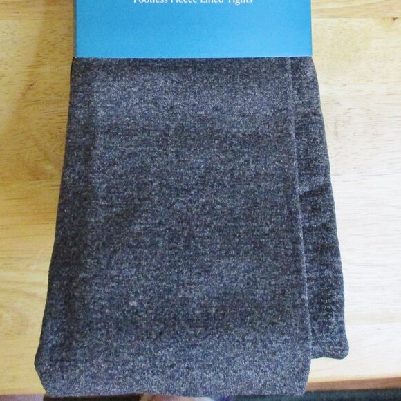 NWT Aerosoles Footless Fleece Lined Tights, 2 pk. Black & Gray Size Large/XLarge - Picture 2 of 12